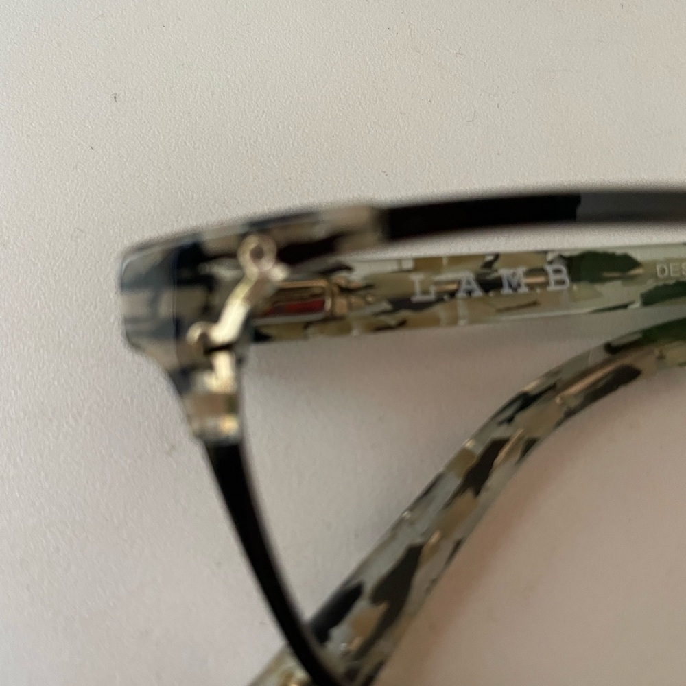 L.A.M.B. Black and Gray Patterned Eyeglasses with Case and cloth - Picture 7 of 10